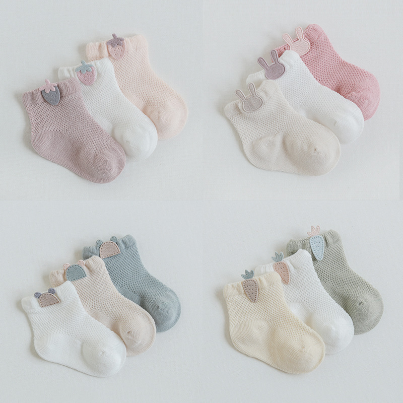 Toddler Sock Set - 3 par/partia Mesh niemowlę skarpety dziecięce