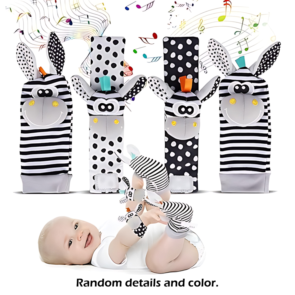 Toddler Sock Set - 4 sztuk/zestaw niemowlę niemowlę grzechotka na