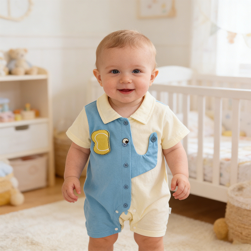 Baby Clothing Elephant - Letni pajacyk niemowlęcy dla chłopca z