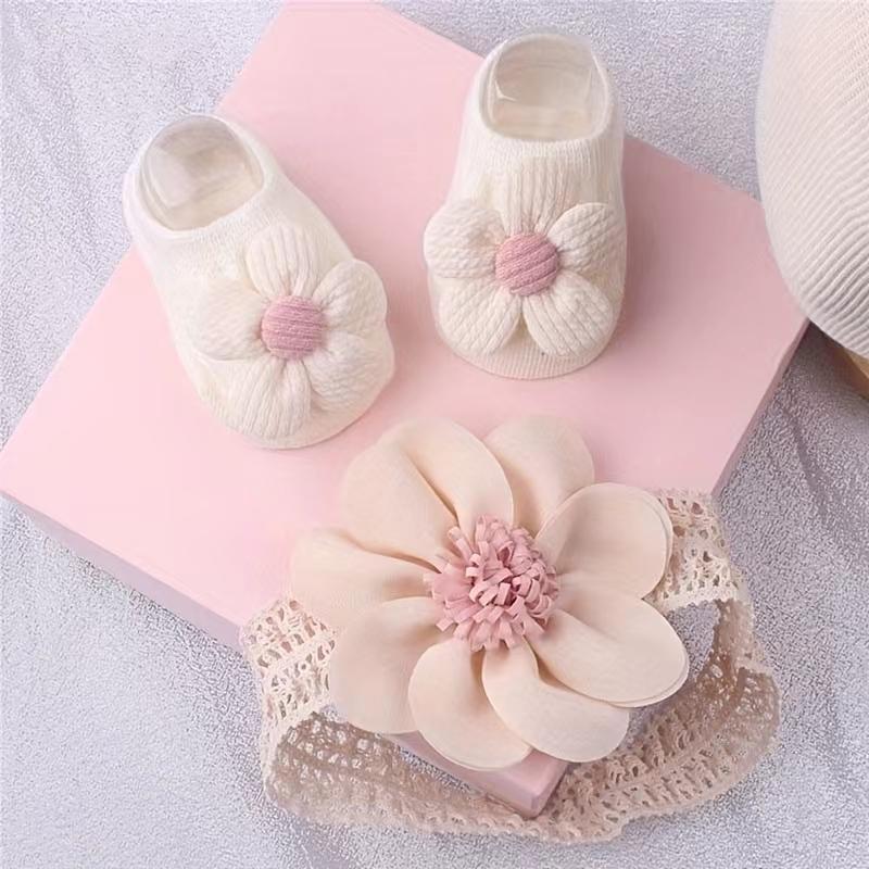 Toddler Sock Set - Zestaw: kwiatowe spinki do włosów dla