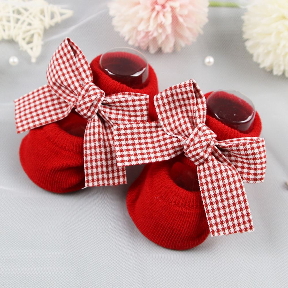 Toddler Sock Set - Świąteczny Prezent Bawełniana Opaska z Kokardą