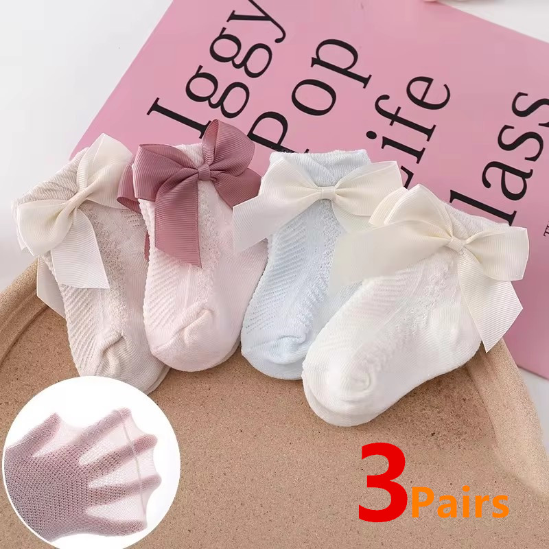 Toddler Sock Set - 3 par/partia letnie dziecięce skarpetki siatkowe