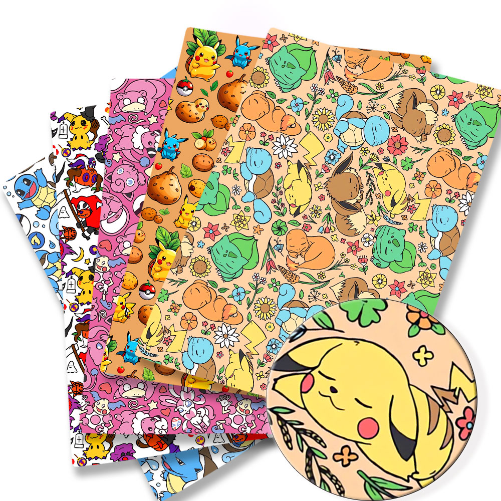 Baby Clothing Quilt - Pokemon Cartoon Tkanina140 * 50cm Ręcznie