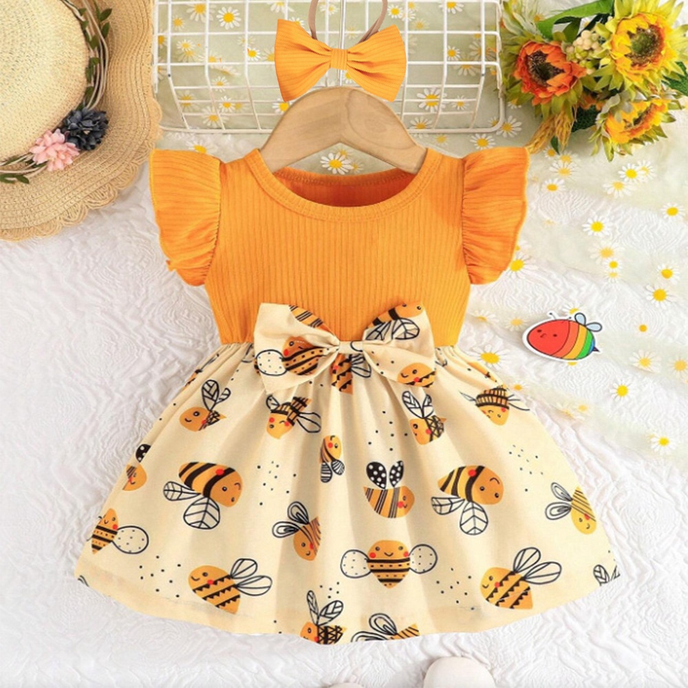 (0-3 lata dziewczynka sukienka – Baby Clothing Yellow recenzja i cena