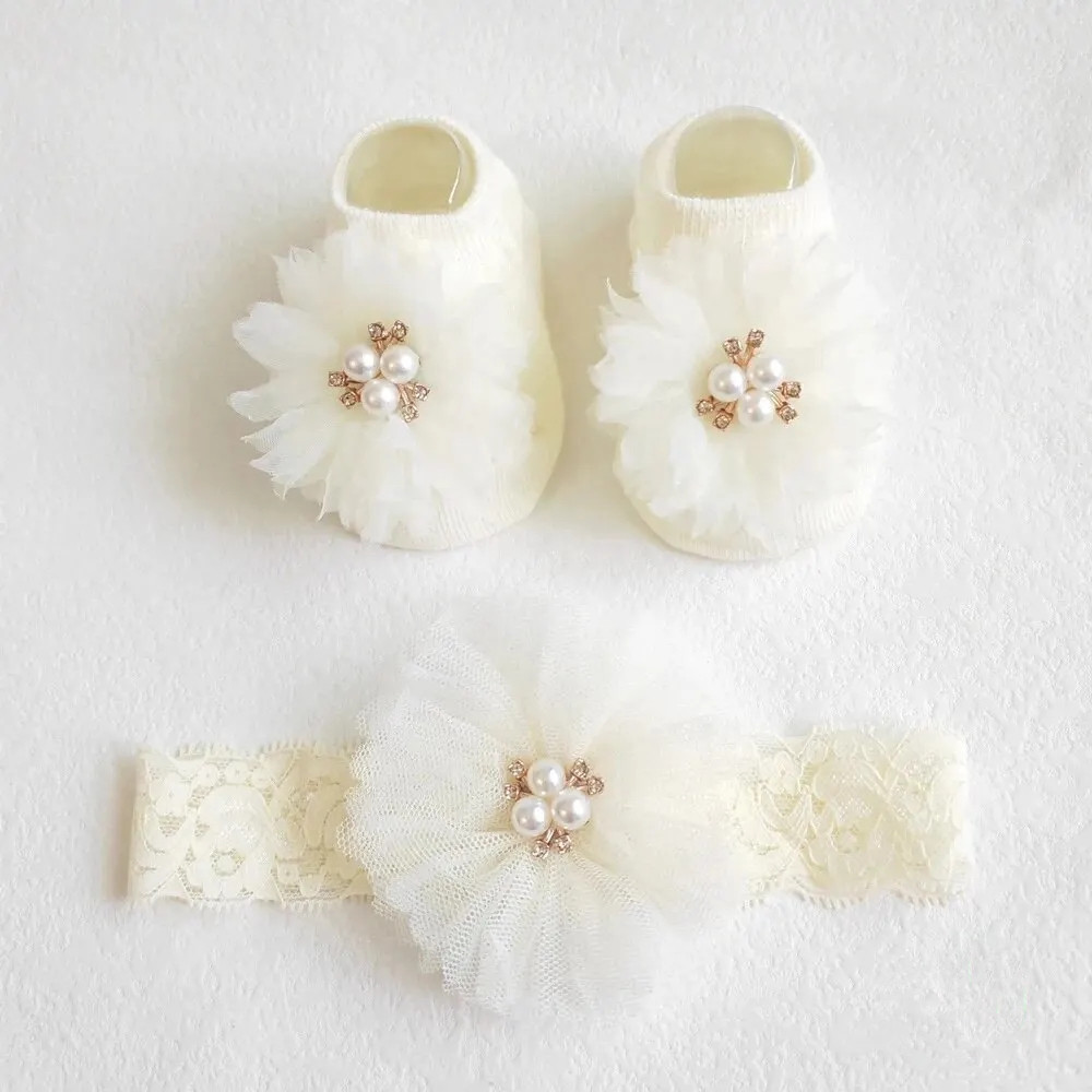 Urocze perłowe kokardki Zestaw – Toddler Sock Set recenzja i cena