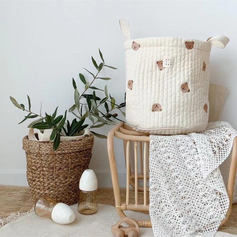 Słodki miś haftowany worek na  – Baby Clothing Basket recenzja i cena